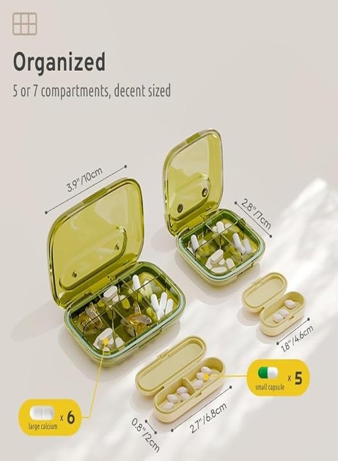 VALUEVIBES Mini Travel Pill Case - 4-Grid & 6-Grid Portable Medicine Box | Moisture-Proof, Leak-Proof & Stylish Pill Organizer for Vitamins, Tablets & Capsules (Green(6grid)) - Image 2